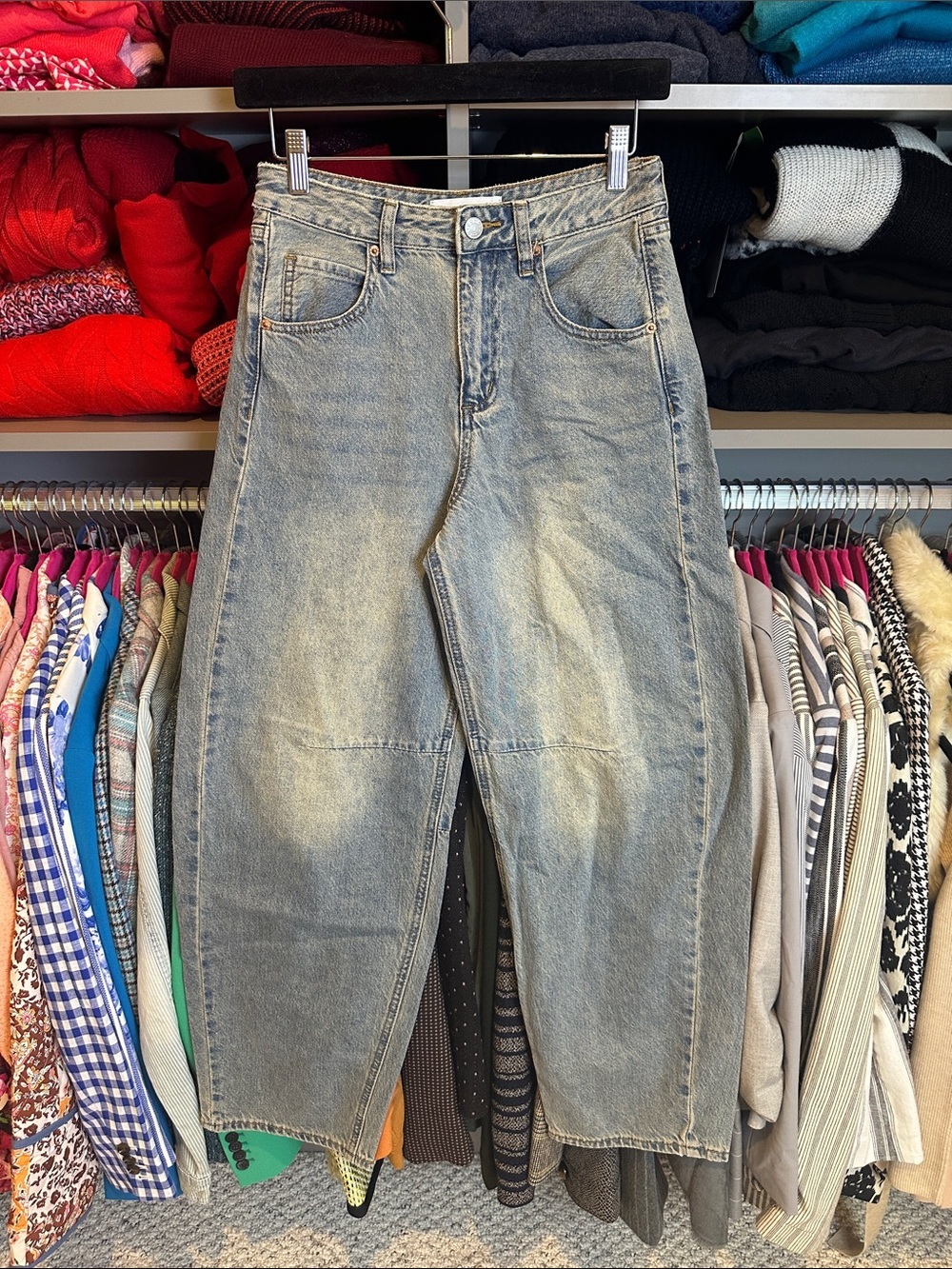 Song blue 4 pocket barrel high rise jeans size 25